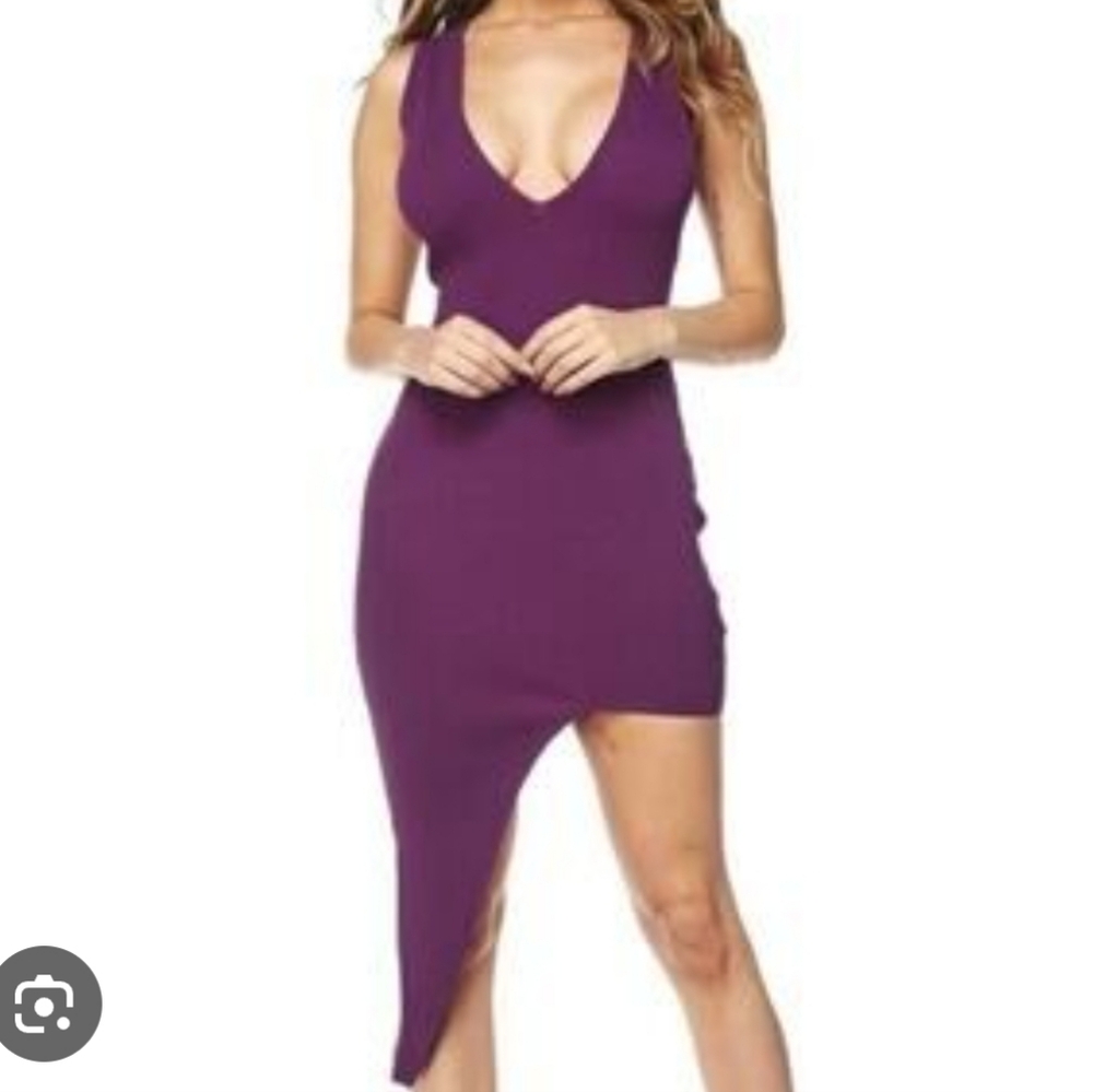 Hera Collection Purple Asymmetrical Dress Size Large NWT